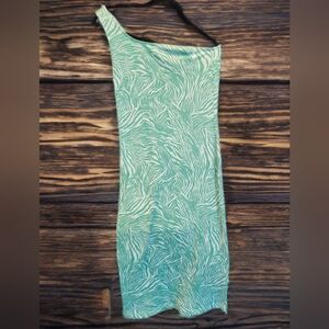 Green Zebra Print Dress